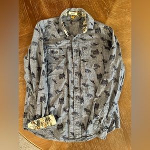Outdoor denim button down